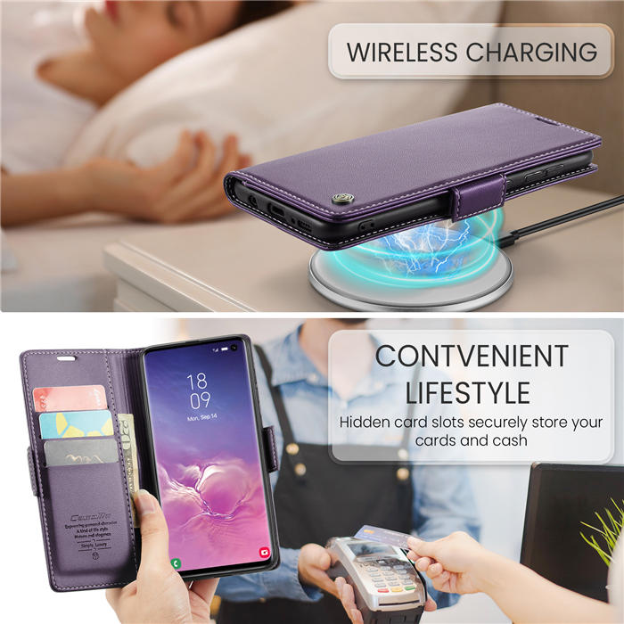 CaseMe Samsung Galaxy S10 Wallet RFID Blocking Magnetic Buckle Case