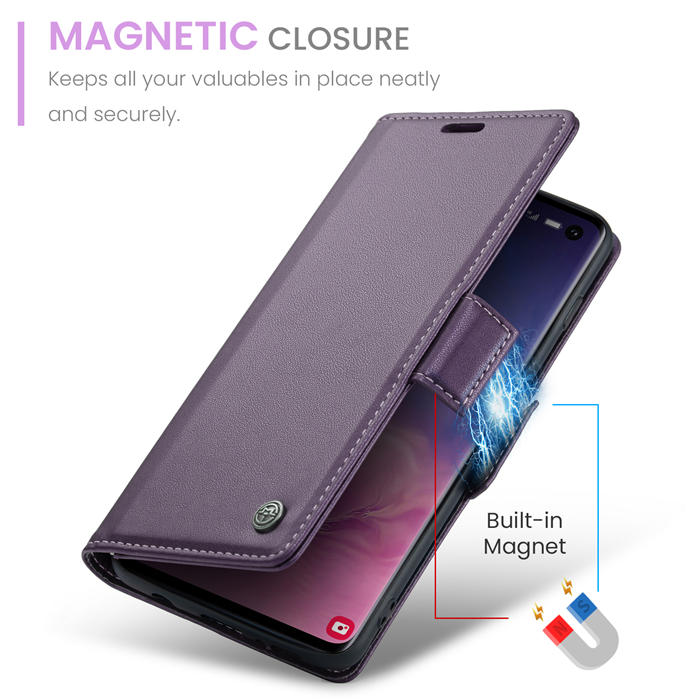 CaseMe Samsung Galaxy S10 Wallet RFID Blocking Magnetic Buckle Case