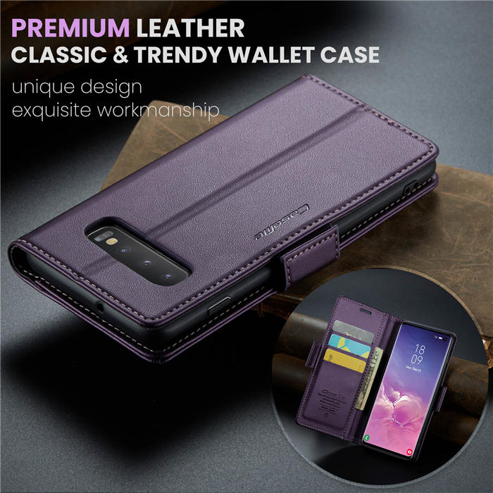 CaseMe Samsung Galaxy S10 Wallet RFID Blocking Magnetic Buckle Case