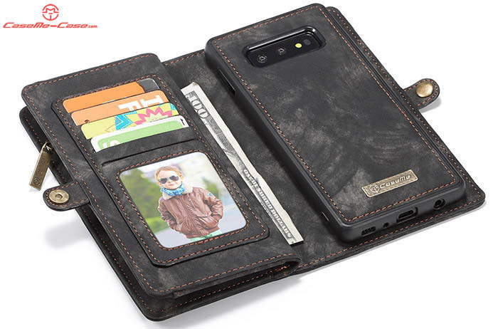 CaseMe Samsung Galaxy S10e Zipper Wallet Magnetic Detachable 2 in 1 Folio Case