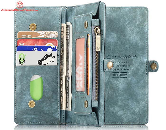 CaseMe Samsung Galaxy S10e Zipper Wallet Magnetic Detachable 2 in 1 Folio Case