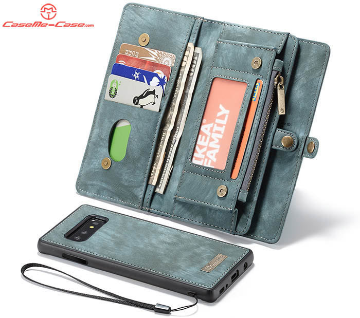 CaseMe Samsung Galaxy S10e Zipper Wallet Magnetic Detachable 2 in 1 Folio Case