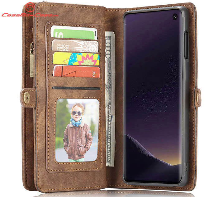 CaseMe Samsung Galaxy S10e Zipper Wallet Magnetic Detachable 2 in 1 Folio Case