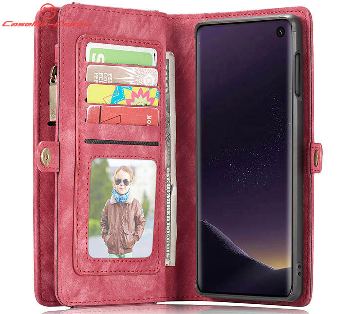 CaseMe Samsung Galaxy S10e Zipper Wallet Magnetic Detachable 2 in 1 Folio Case