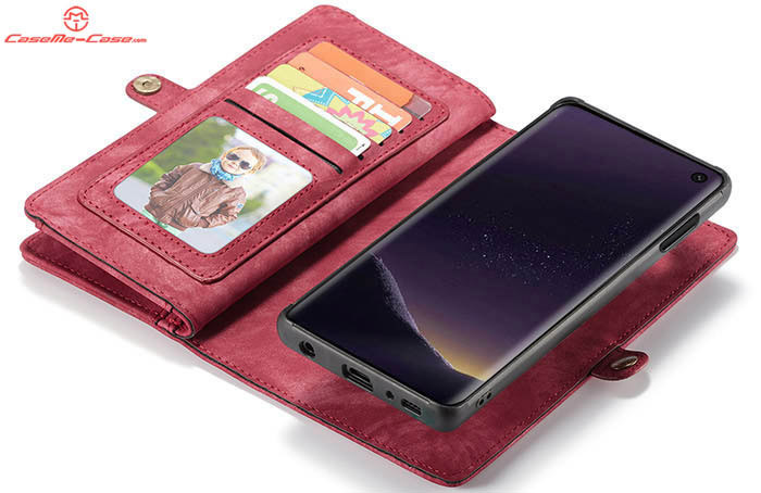 CaseMe Samsung Galaxy S10e Zipper Wallet Magnetic Detachable 2 in 1 Folio Case