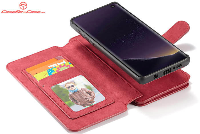 CaseMe Samsung Galaxy S10e Zipper Wallet Magnetic Detachable 2 in 1 Folio Flip Case