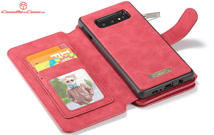 CaseMe Samsung Galaxy S10e Zipper Wallet Magnetic Detachable 2 in 1 Folio Flip Case