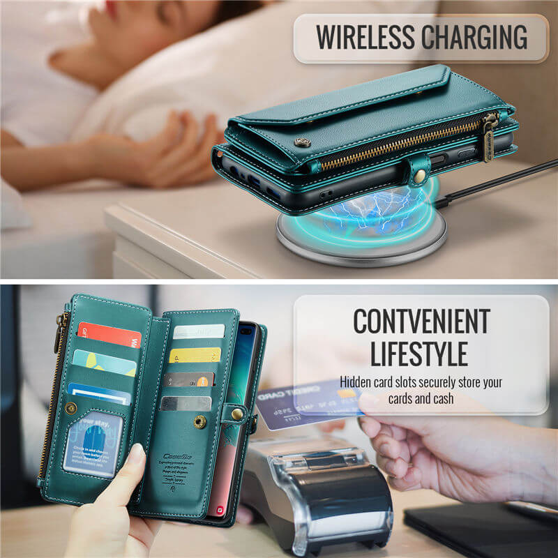 CaseMe Samsung Galaxy S10 Plus Wallet RFID Blocking Crossbody Phone Case