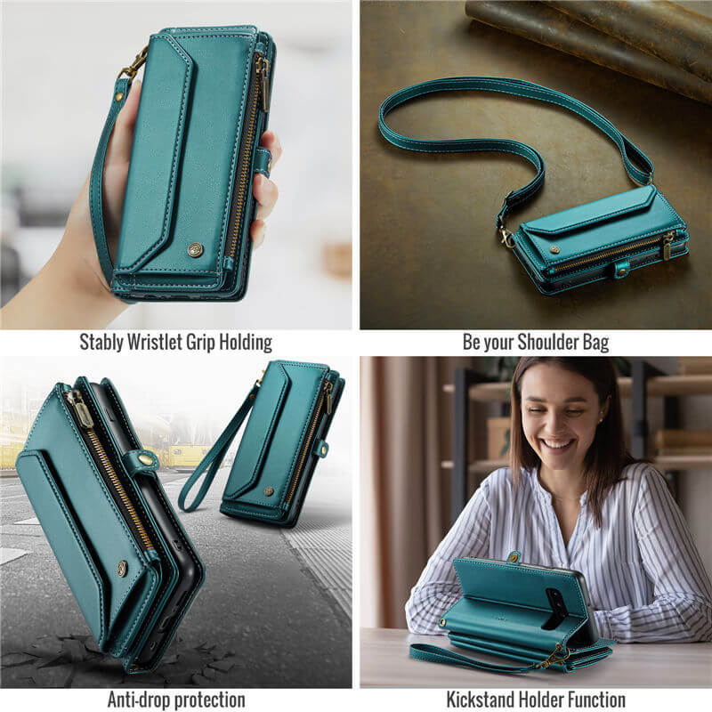 CaseMe Samsung Galaxy S10 Plus Wallet RFID Blocking Crossbody Phone Case