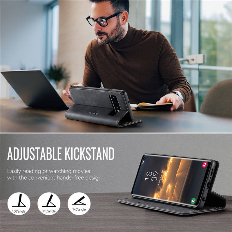 CaseMe Samsung Galaxy S10 Plus Magnetic Wallet Case with RFID Blocking