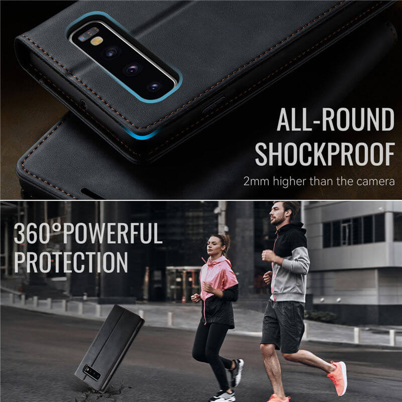 CaseMe Samsung Galaxy S10 Plus Magnetic Wallet Case with RFID Blocking