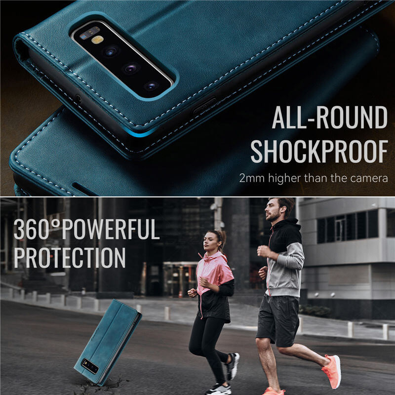 CaseMe Samsung Galaxy S10 Plus Magnetic Wallet Case with RFID Blocking