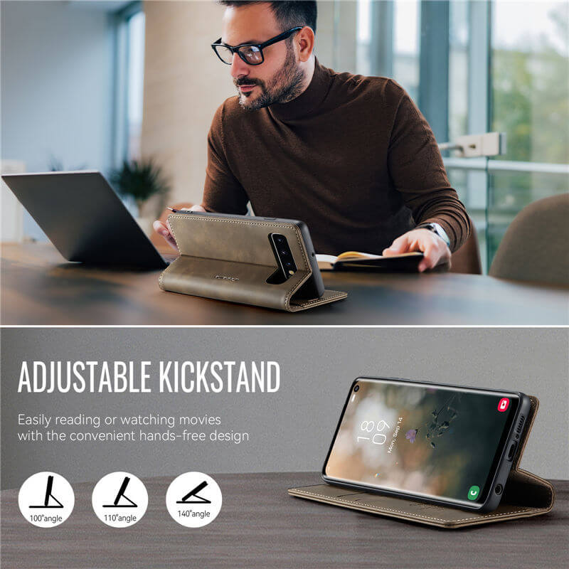 CaseMe Samsung Galaxy S10 Magnetic Wallet Case with RFID Blocking