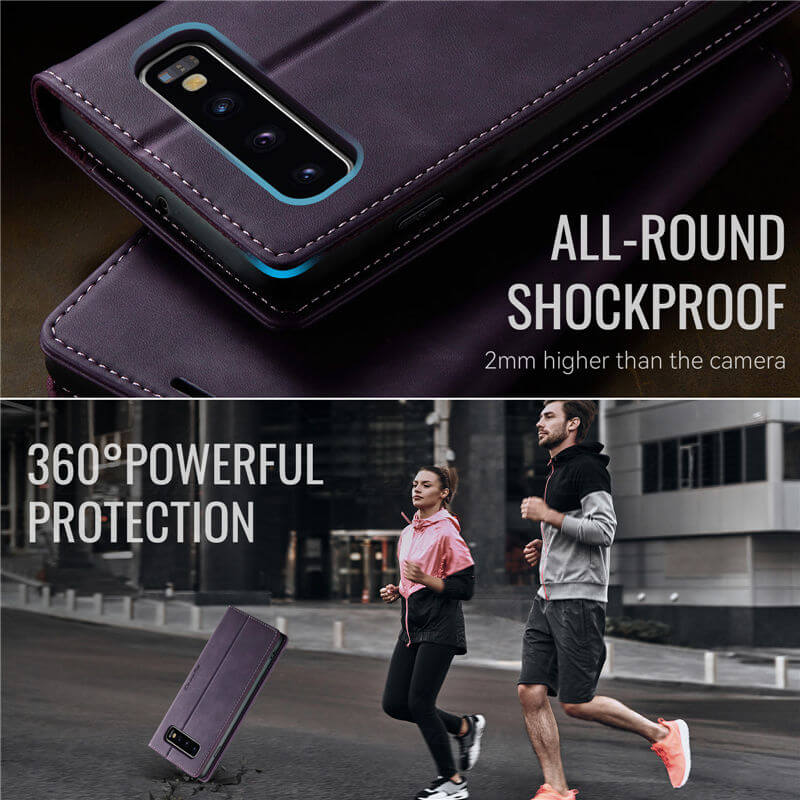 CaseMe Samsung Galaxy S10 Plus Magnetic Wallet Case with RFID Blocking