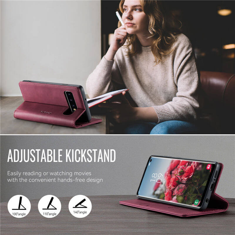 CaseMe Samsung Galaxy S10 Magnetic Wallet Case with RFID Blocking