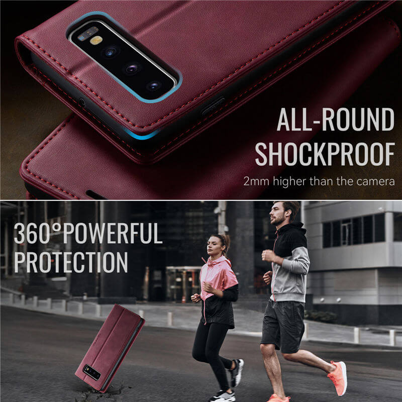 CaseMe Samsung Galaxy S10 Magnetic Wallet Case with RFID Blocking