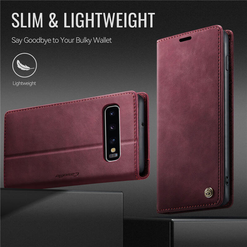 CaseMe Samsung Galaxy S10 Magnetic Wallet Case with RFID Blocking