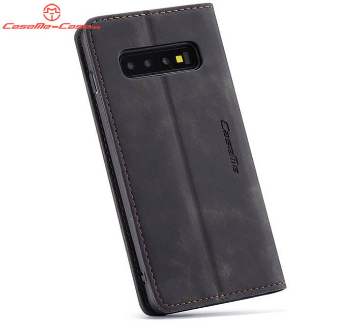 CaseMe Samsung Galaxy S10 Plus Retro Wallet Kickstand Magnetic Flip Leather Case