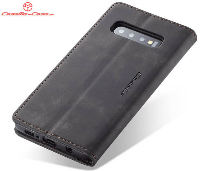 CaseMe Samsung Galaxy S10 Plus Retro Wallet Kickstand Magnetic Flip Leather Case