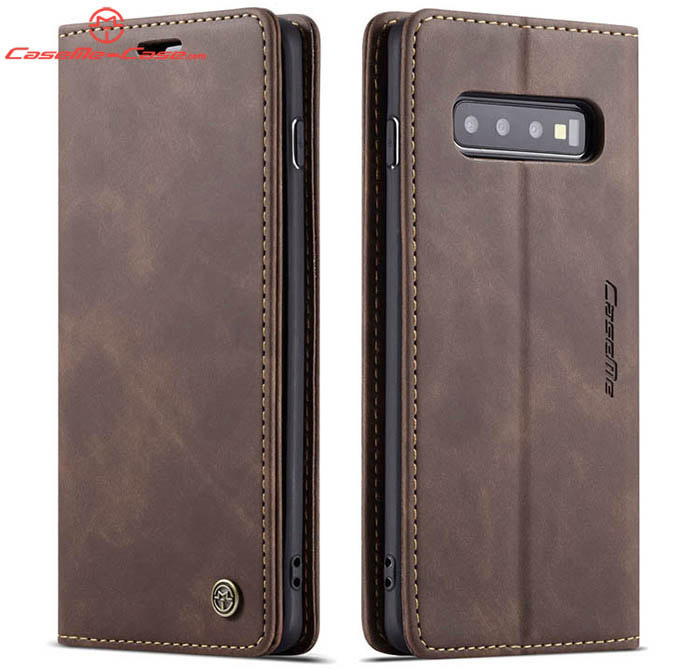 CaseMe Samsung Galaxy S10 Plus Retro Wallet Kickstand Magnetic Flip Leather Case