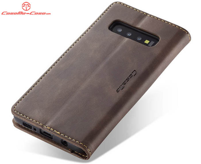 CaseMe Samsung Galaxy S10 Plus Retro Wallet Kickstand Magnetic Flip Leather Case