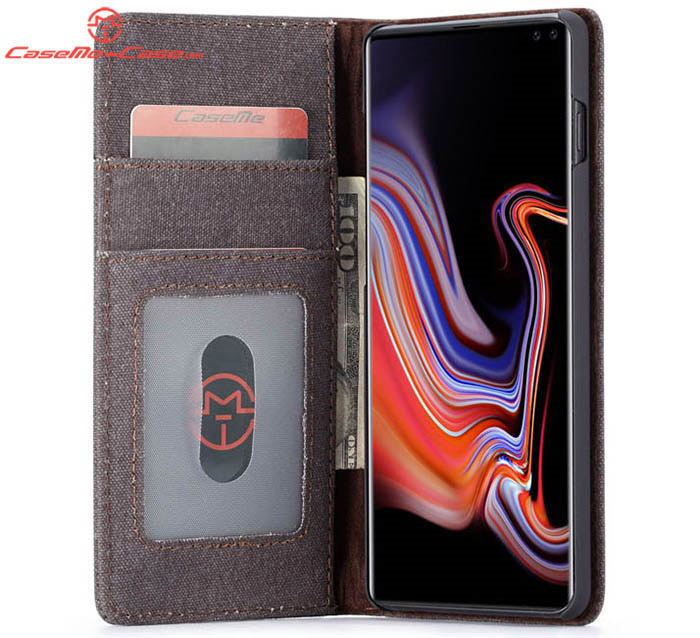 CaseMe Samsung Galaxy S10 Canvas Magnetic Flip Wallet Leather Case