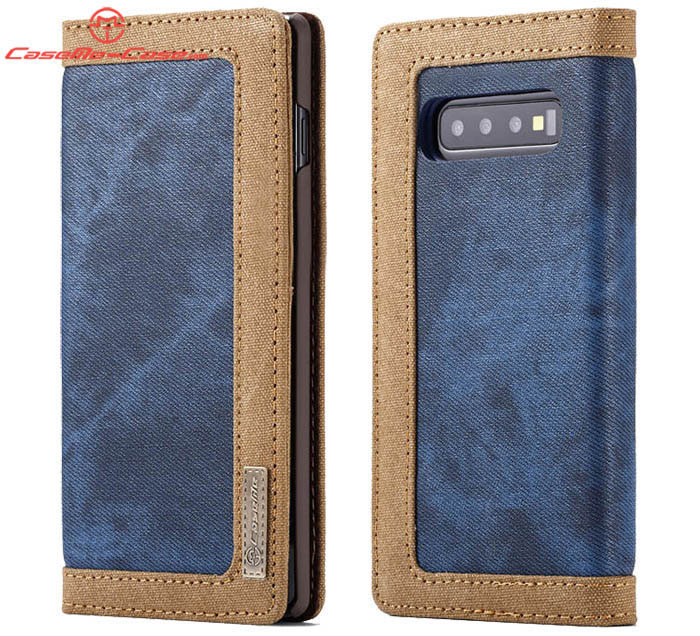 CaseMe Samsung Galaxy S10 Canvas Magnetic Flip Wallet Leather Case