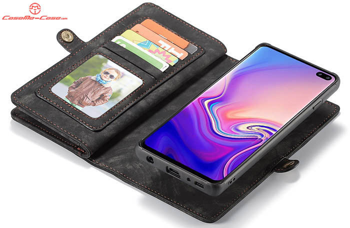 CaseMe Samsung Galaxy S10 Zipper Wallet Magnetic Detachable 2 in 1 Folio Case