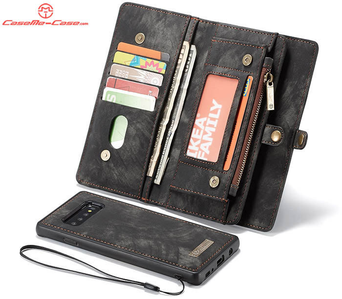 CaseMe Samsung Galaxy S10 Zipper Wallet Magnetic Detachable 2 in 1 Folio Case