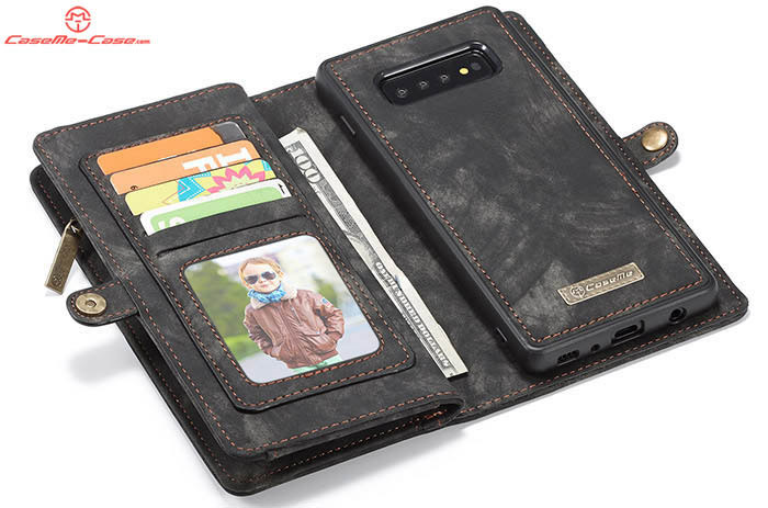 CaseMe Samsung Galaxy S10 Plus Zipper Wallet Magnetic Detachable 2 in 1 Folio Case