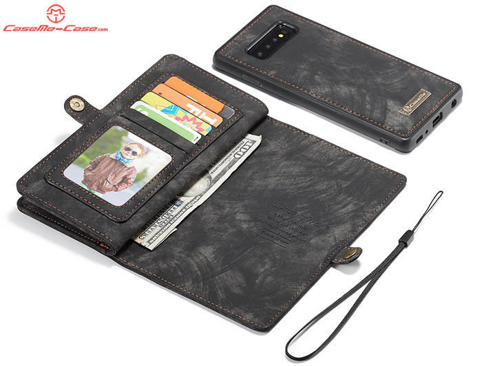 CaseMe Samsung Galaxy S10 Zipper Wallet Magnetic Detachable 2 in 1 Folio Case