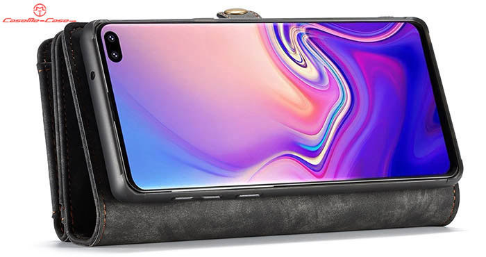 CaseMe Samsung Galaxy S10 Zipper Wallet Magnetic Detachable 2 in 1 Folio Case