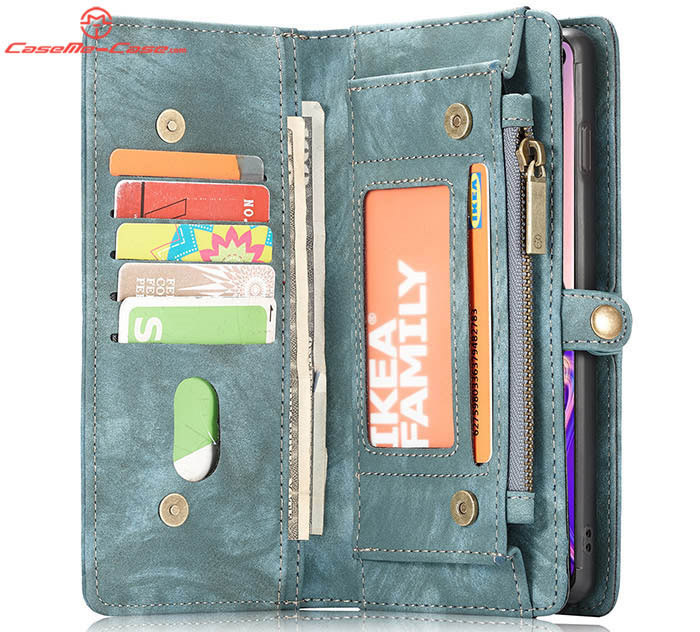 CaseMe Samsung Galaxy S10 Zipper Wallet Magnetic Detachable 2 in 1 Folio Case