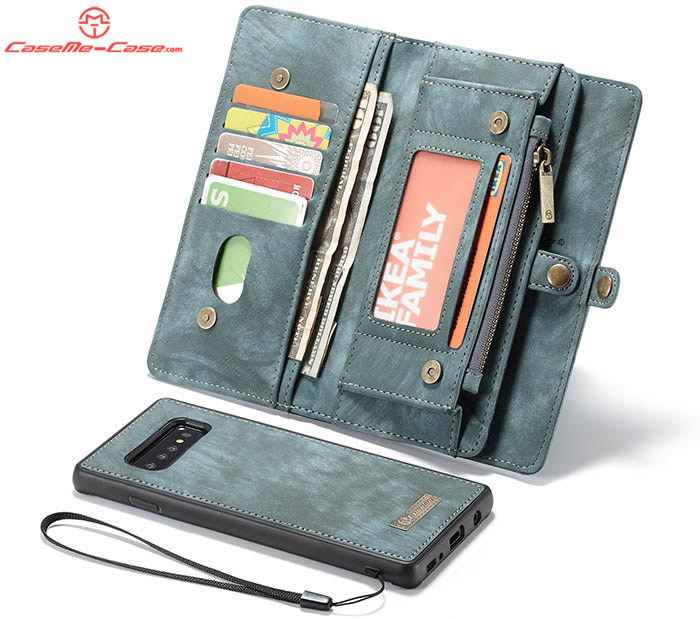 CaseMe Samsung Galaxy S10 Plus Zipper Wallet Magnetic Detachable 2 in 1 Folio Case