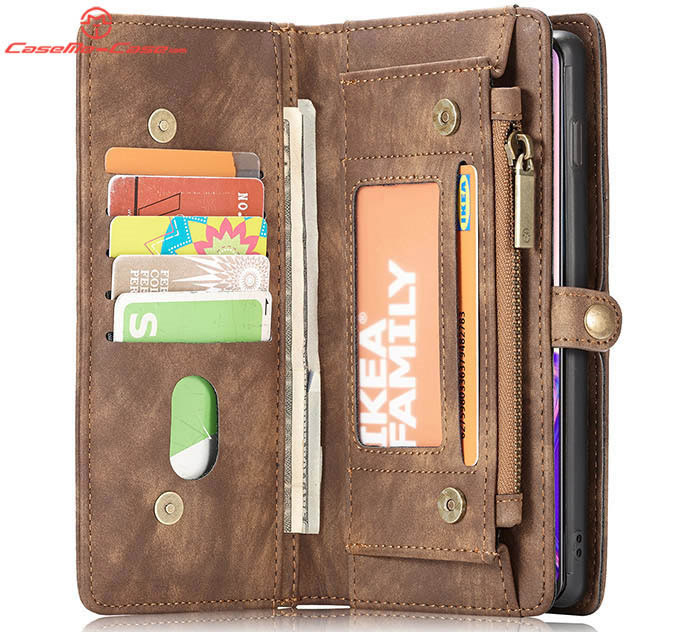 CaseMe Samsung Galaxy S10 Zipper Wallet Magnetic Detachable 2 in 1 Folio Case