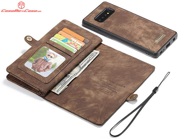 CaseMe Samsung Galaxy S10 Zipper Wallet Magnetic Detachable 2 in 1 Folio Case