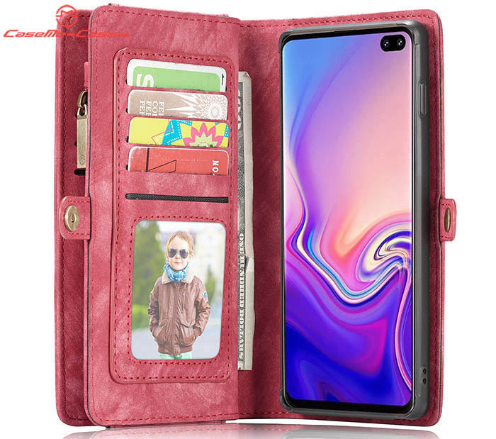 CaseMe Samsung Galaxy S10 Plus Zipper Wallet Magnetic Detachable 2 in 1 Folio Case