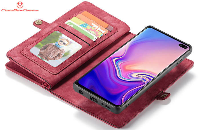 CaseMe Samsung Galaxy S10 Plus Zipper Wallet Magnetic Detachable 2 in 1 Folio Case