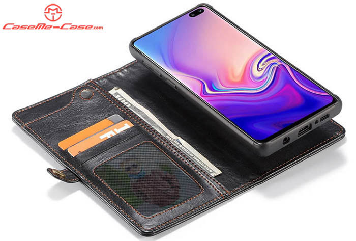 CaseMe Samsung Galaxy S10 Plus Wallet Magnetic Detachable 2 in 1 Case With Wrist Strap