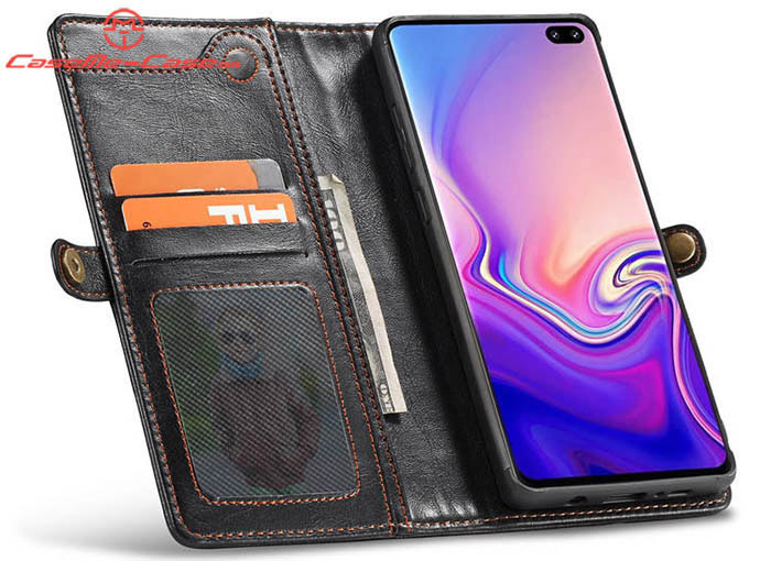 CaseMe Samsung Galaxy S10 Plus Wallet Magnetic Detachable 2 in 1 Case With Wrist Strap