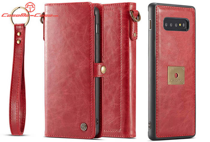 CaseMe Samsung Galaxy S10 Wallet Magnetic Detachable 2 in 1 Case With Wrist Strap