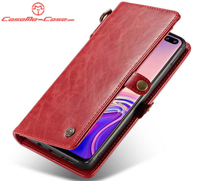 CaseMe Samsung Galaxy S10 Plus Wallet Magnetic Detachable 2 in 1 Case With Wrist Strap