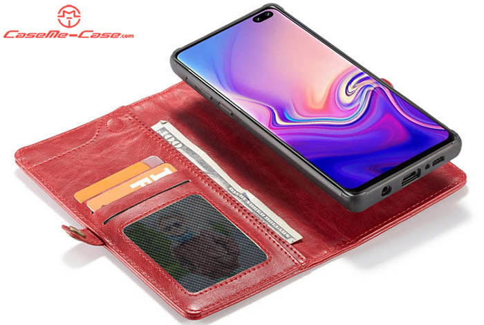 CaseMe Samsung Galaxy S10 Plus Wallet Magnetic Detachable 2 in 1 Case With Wrist Strap