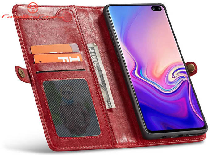 CaseMe Samsung Galaxy S10 Plus Wallet Magnetic Detachable 2 in 1 Case With Wrist Strap