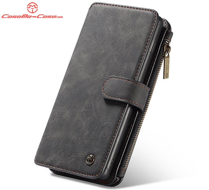 CaseMe Samsung Galaxy S10 Zipper Wallet Magnetic Detachable 2 in 1 Folio Flip Case