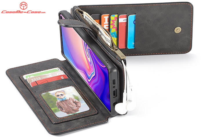 CaseMe Samsung Galaxy S10 5G Zipper Wallet Magnetic Detachable 2 in 1 Folio Flip Case