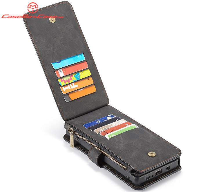 CaseMe Samsung Galaxy S10 Plus Zipper Wallet Magnetic Detachable 2 in 1 Folio Flip Case