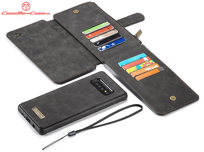 CaseMe Samsung Galaxy S10 Zipper Wallet Magnetic Detachable 2 in 1 Folio Flip Case