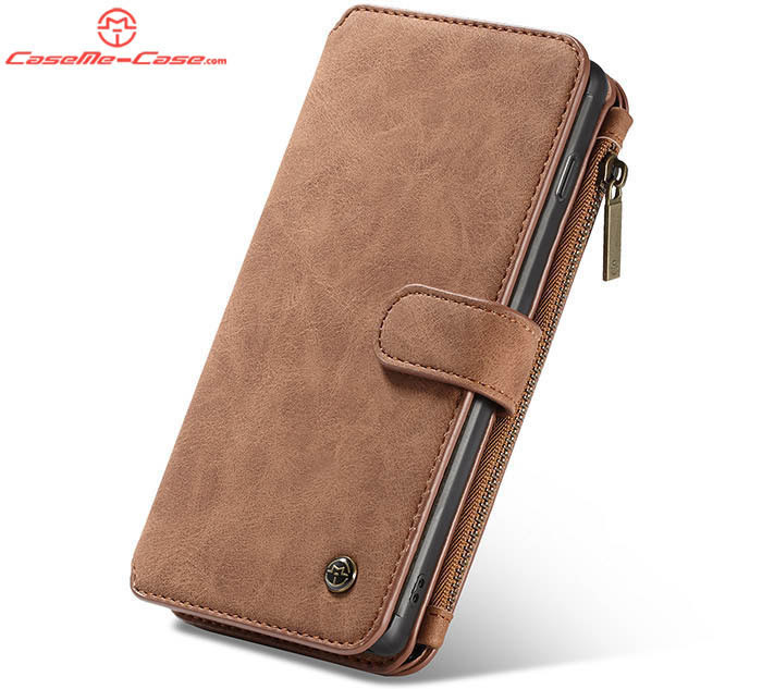 CaseMe Samsung Galaxy S10 Zipper Wallet Magnetic Detachable 2 in 1 Folio Flip Case