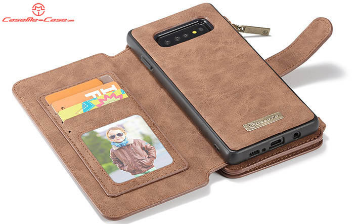 CaseMe Samsung Galaxy S10 Zipper Wallet Magnetic Detachable 2 in 1 Folio Flip Case